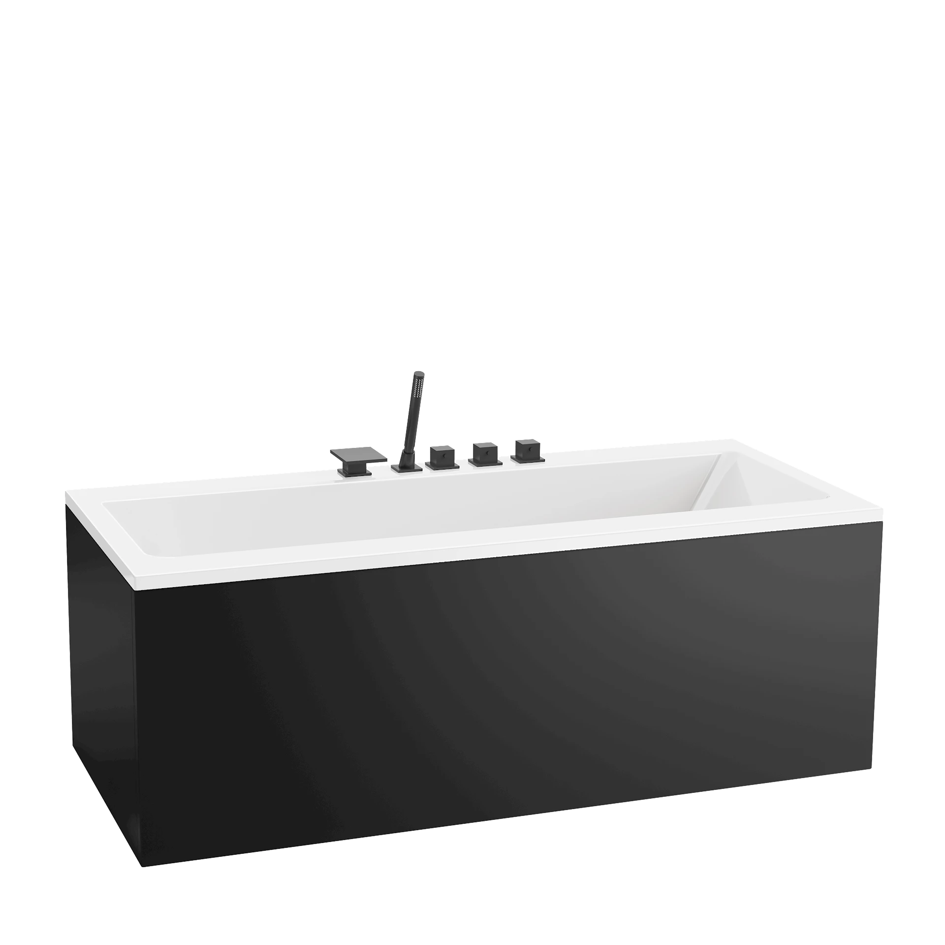 NRF6135089 - Kvadrat Duo 170 badekar m/front- og endepanel, sort matt - 